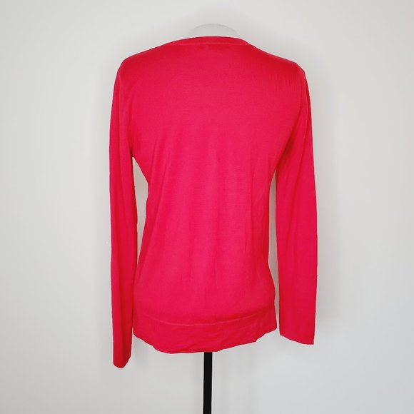 CLUB MONACO 100% Wool Red Crew Neck Sweater - Picture 5 of 9